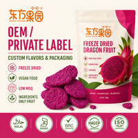 HALAL KOHSER BRC CERTIFICAAT 100% VEGAN Natuurlijke Fruit SNACK Gevriesdroogde Dragon Fruit SMAAK Knapperig Pitaya ODM OEM Private Label