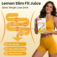 Lemon Slim Fit Juice Detox Reiniging Fruitpoeder Met L-Carnitine Vitamine C Probiotica 5gx10 Sachets OEM ODM Groothandel Aanbod