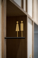 Panneau de signalisation directionnel personnalisable en métal massif pour toilettes et sanitaires, signalétique intérieure pour hôtels, centres commerciaux, entreprises et hôpitaux en acier inoxydable