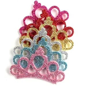 可爱的闪光皇冠毡垫女孩公主头带儿童DIY发饰漂亮手工工艺派对装饰品
