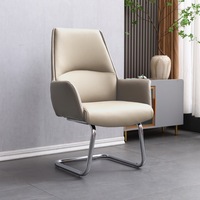 Chaise de bureau confortable pour le travail sédentaire, en cuir, avec accoudoirs intégrés, idéale pour la maison et les salles de conférence