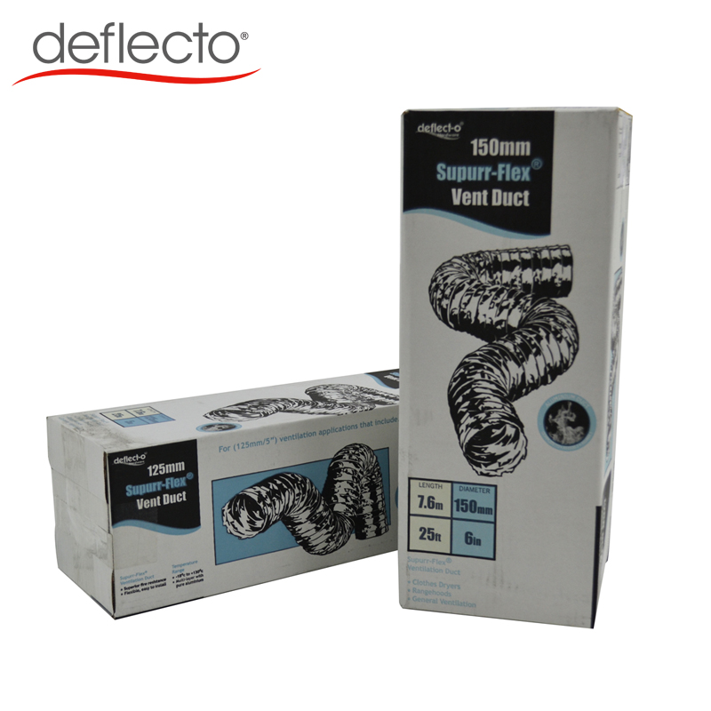 4 дюйма, 10 м с двойным слоем алюминиевой фольги трубы, прочный вентиляции и кондиционирования вентиляционный воздуховод, серебро, цветная упаковка