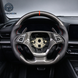 Volant personnalisé en fibre de carbone mate avec palettes de changement de vitesse pour Chevrolet Corvette C7, accessoires intérieurs - Product Image 3