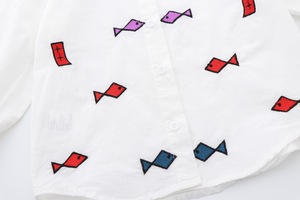 สินค้าคุณภาพดีที่สุดสำหรับนำเข้า เสื้อเชิ้ตผ้าฝ้ายปักลายสีขาวลำลองสำหรับเด็กผู้หญิง พร้อมเสื้อสเวตเชิ้ตเด็กผู้หญิงแบบถัก - Product Image 4