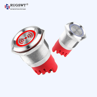 Buzzer étanche en acier inoxydable de 22 mm à montage sur panneau, alarme sonore et visuelle à haut niveau sonore avec indicateur lumineux LED DC12V 24V