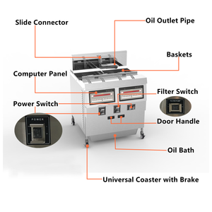 Điện/Gas Fryer 35L + 35L công nghiệp sâu Fryer khoai tây chiên chiên thương mại gà chiên Máy 304 thép không gỉ - Product Image 6