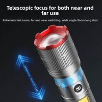 Lampe torche de camping extérieure ultra-résistante à haute intensité, étanche, longue autonomie, design en alliage d'aluminium, portable