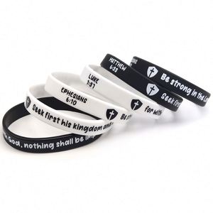 Bracelets en silicone imperméables avec logo personnalisé et citations inspirantes religieuses pour les promotions d'églises et d'événements - Product Image 5