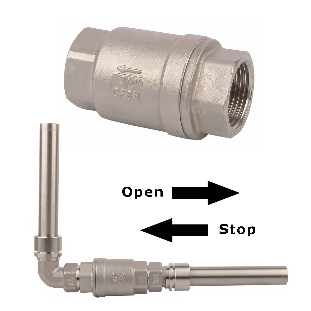 DN25 Kugel rückschlag ventil Wasser 1/2 ''3/4'' NPT BSP Gewinde Rückschlag ventile Rohr verschraubung Edelstahl kupplungen Edelstahl