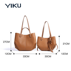 YIKU Logotipo Personalizado OEM ODM Fabricante Clásico Bolsos de Hombro de Lujo de Gran Capacidad de Cuero Genuino para Mujer - Product Image 4