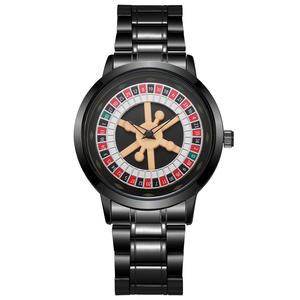 Reloj de Cuarzo con Diseño de Ruleta y Esfera Giratoria, Correa de Acero Inoxidable, Analógico para Hombre, 22 cm, Manecillas Luminosas, Caja de 11 mm de Grosor, No Resistente al Agua - Product Image 3