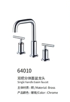 Robinet de lavabo vintage de luxe Bathfriend à 3 trous en laiton, mitigeur eau chaude/froide à 2 poignées, design européen, montage sur comptoir pour hôtels