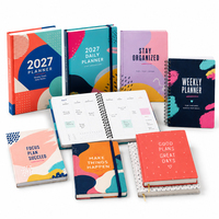 Agenda personnalisé 2027 avec couverture rigide, planificateur hebdomadaire et journalier, impression d'agendas et de journaux