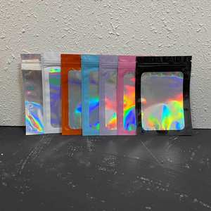 Nouvelle qualité couleur transparente petit Pvc rose emballage en plastique Logo personnalisé fermeture à glissière sac hologramme pour bijoux - Product Image 5