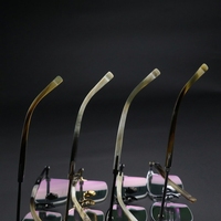 Lunettes de style professionnel haut de gamme en corne de buffle, titane pur, légères, unisexes, design semi-cerclé