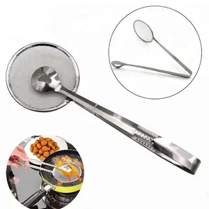 Multi functional stainless steel filter spoon with clip for frying and frying filter used for fried food