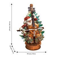 Holz-Cello Spieluhr 3D-Puzzle, Handkurbel-Mechanik spielt Weihnachtsmelodie, DIY-Montage Heimdekoration Geschenk