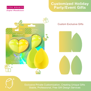 Juego de esponjas para licuadora de maquillaje verde gota de agua sin látex con logotipo personalizado a granel, proveedor de cosméticos con caja de belleza - Product Image 2