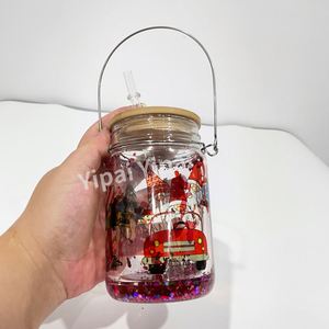 Frasco de Vidrio Decorativo con Luces LED Solares de 11 oz, Resistente al Agua, para Sublimación, con Diseño de Duende Brillante y Molinillo de Viento para Decoración de Jardín - Product Image 4