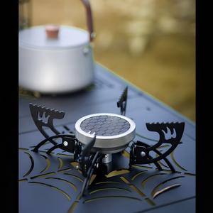 Réchaud à gaz portable KZ01, coupe-vent, pliable, brûleur au butane, mini réchaud d'extérieur pour les voyages, la randonnée et la survie - Product Image 1