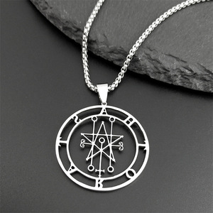 Astaroth Sigil getia สร้อยคอสแตนเลสแบบกอธิคสำหรับผู้ชายตราประทับปีศาจเครื่องประดับแพทช์ต่วน - Product Image 2