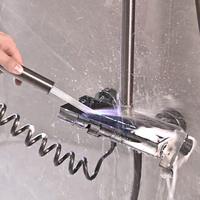 Système de douche Ensemble de robinet de douche piano thermostatique avec affichage numérique Combo douche pluie mural avec lumières d'ambiance LED
