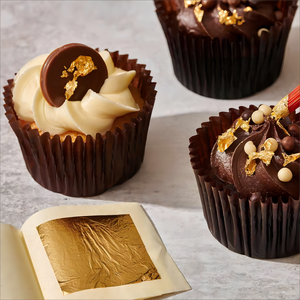 Feuilles de <span class=keywords><strong>feuille</strong></span> d'or comestibles 24K <span class=keywords><strong>Feuille</strong></span> d'or pur pour la décoration alimentaire Gâteaux Cuisson Crème glacée - Product Image 5