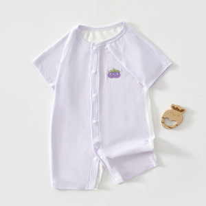 Combinaison à manches courtes pour bébé, combinaison en tricot fin d'été, unisexe, pyjama climatisé pour nouveau-né - Product Image 1