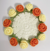 Sous-verres en coton à motifs floraux, sets de table en crochet faits main, résistants à la chaleur, sous-verres ronds pour la maison