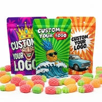 Sacs Mylar anti-odeur personnalisés de 3,5 g, résistants aux enfants, avec fermeture éclair, pochettes verticales, emballage alimentaire, approvisionnement en vrac pour aliments pour animaux, OEM ISO9001