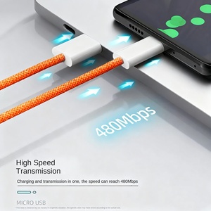 New Orange Nylon Bện 3ft 60W Pd Loại C Để Loại C Cổng USB Phổ Nhanh Chóng Sạc Cáp Dữ Liệu Cho <span class=keywords><strong>iPhone</strong></span> 17 14 15 16 Pro Max - Product Image 6