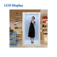 Reklam veya sergi için şeffaf LCD ekran ekranlı interaktif 3D Hologram kutusu vitrin