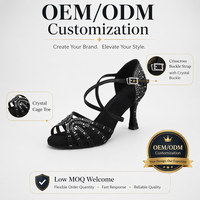 Chaussures de danse à strass pour femmes, chaussures de tango, salsa, danse latine, talons de danse de salon, semelles souples, sandales pour femmes, chaussures de mariage pour femmes