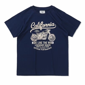 <span class=keywords><strong>T</strong></span>-<span class=keywords><strong>shirt</strong></span> de style d'é<span class=keywords><strong>t</strong></span>é à la mode rétro pour hommes, ample, à manches courtes, 100% coton, avec imprimé <span class=keywords><strong>moto</strong></span>. - Product Image 1