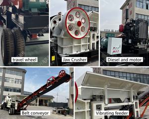 Britador Móvel a Diesel PE400X600 de Precisão para Britagem de Rocha, Britador de Mandíbula para Granito, Britador de Concreto e Mármore - Product Image 3