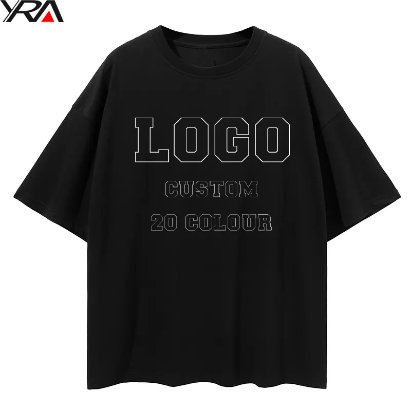 customized your logo label heavy 190 gsm street wear cotton clothing women men wholesale 100% cotton tshirt t shirts solid