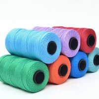 Fil de polypropylène slub 1,5 mm 100 % haute ténacité, teint, à trois brins, pour tricotage, idéal pour chapeaux, coussins de siège auto et la production de soie glacée.