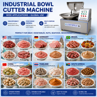 Mesin Pemotong Mangkuk Otomatis, Penggiling Daging Komersial untuk Sosis, Bakso, Isian Pangsit, Pabrik Pengolahan Makanan