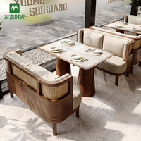 Canapé de restaurant sur mesure de style thaïlandais d'Asie du Sud-Est, ensemble table et chaises pour café, hôtel et restaurant