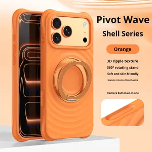 เคสโทรศัพท์แบบหมุนได้รุ่นใหม่ วัสดุซิลิโคนเหลวแบบคลื่น พร้อมแม่เหล็กป้องกัน สำหรับ <span class=keywords><strong>iPhone</strong></span> 17 - Product Image 2