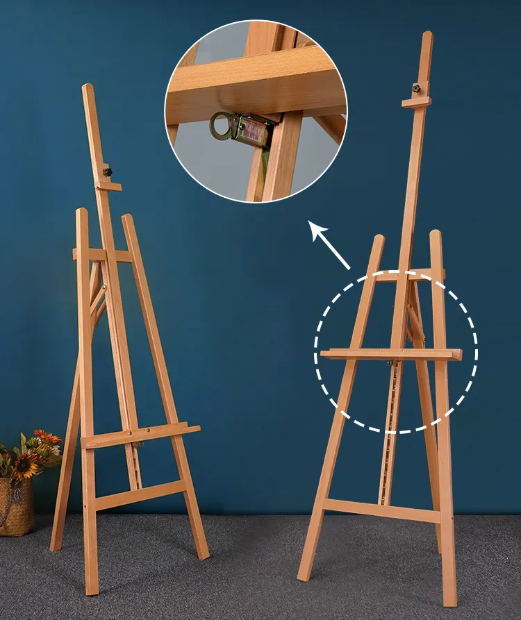 उच्च गुणवत्ता समायोज्य ठोस बीच लकड़ी पोर्टेबल लकड़ी easel कला स्टैंड
