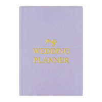 Agenda de mariage et organisateur personnalisé en lin rigide avec logo doré pour la mariée, avec sections à onglets et listes de points à cocher