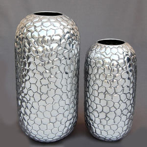 Vase en aluminium de haute qualité martelé Design moderne pour décor de mariage urnes planteur Pots de fleurs décor de jardin - Product Image 2