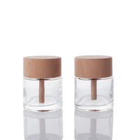 Flacon d'arôme rond vide de haute qualité 50 ml avec couvercle en bois, flacon de parfum pour voiture, désodorisant pour voiture, flacon de parfum pour voiture vide