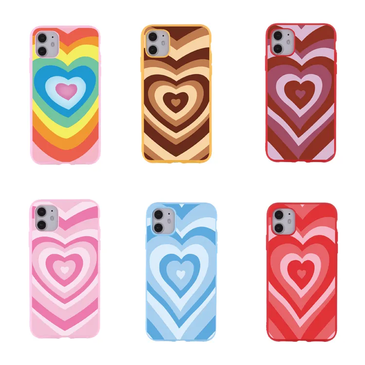 Hot sale wholesale pink heart phone cases for iPhone 13