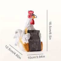 Statue décorative populaire de coq et de poule du matin, artisanat en résine d'animaux amusants, ornements en résine, décoration d'intérieur