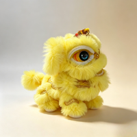 Peluche Mascotte Porte-Bonheur Danse du Lion Chinois à Longues Oreilles, Entièrement Cousue à la Main, Patrimoine Culturel Immateriel Chinois