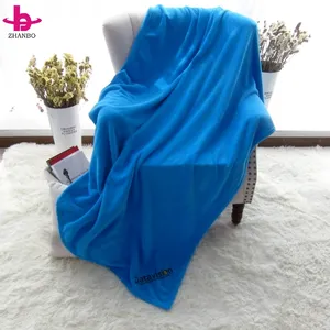 OEKO-TEX 100 Blanket Micro Fiber Flannel Fleece Gift Blanket Embroidery Logo Gift Blanket Promotional