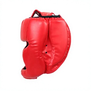 Casque de boxe en PU rouge avec masque facial protecteur HW-BHG-001 pour l'entraînement, le sparring, le MMA, le Muay Thai, le Taekwondo, unisexe, jeunes, débutants HAWK - Product Image 1