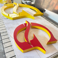 Enseigne LED 3D extérieure en acrylique avec logo éclairé, lettres métalliques rétroéclairées pour entreprise et magasin